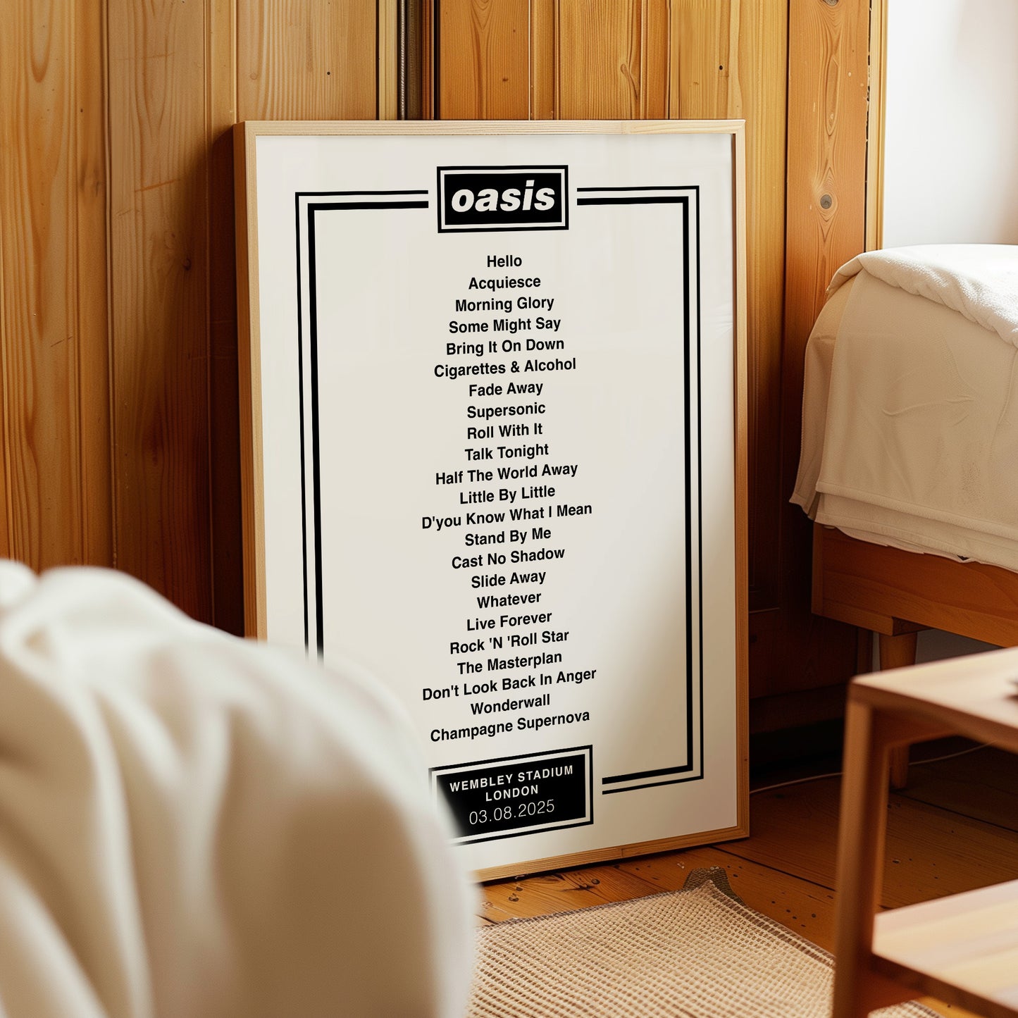 Oasis 2025 - Set List with border (all dates)