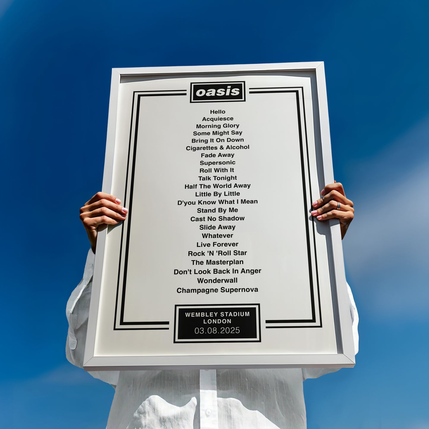 Oasis 2025 - Set List with border (all dates)
