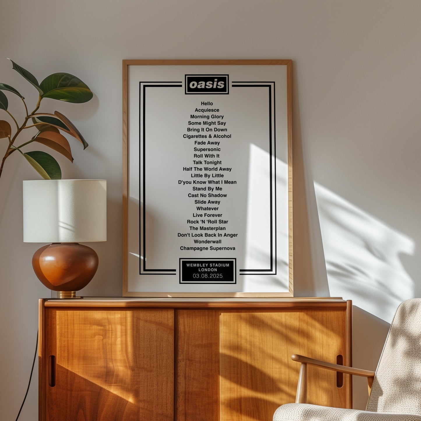 Oasis 2025 - Set List with border (all dates)