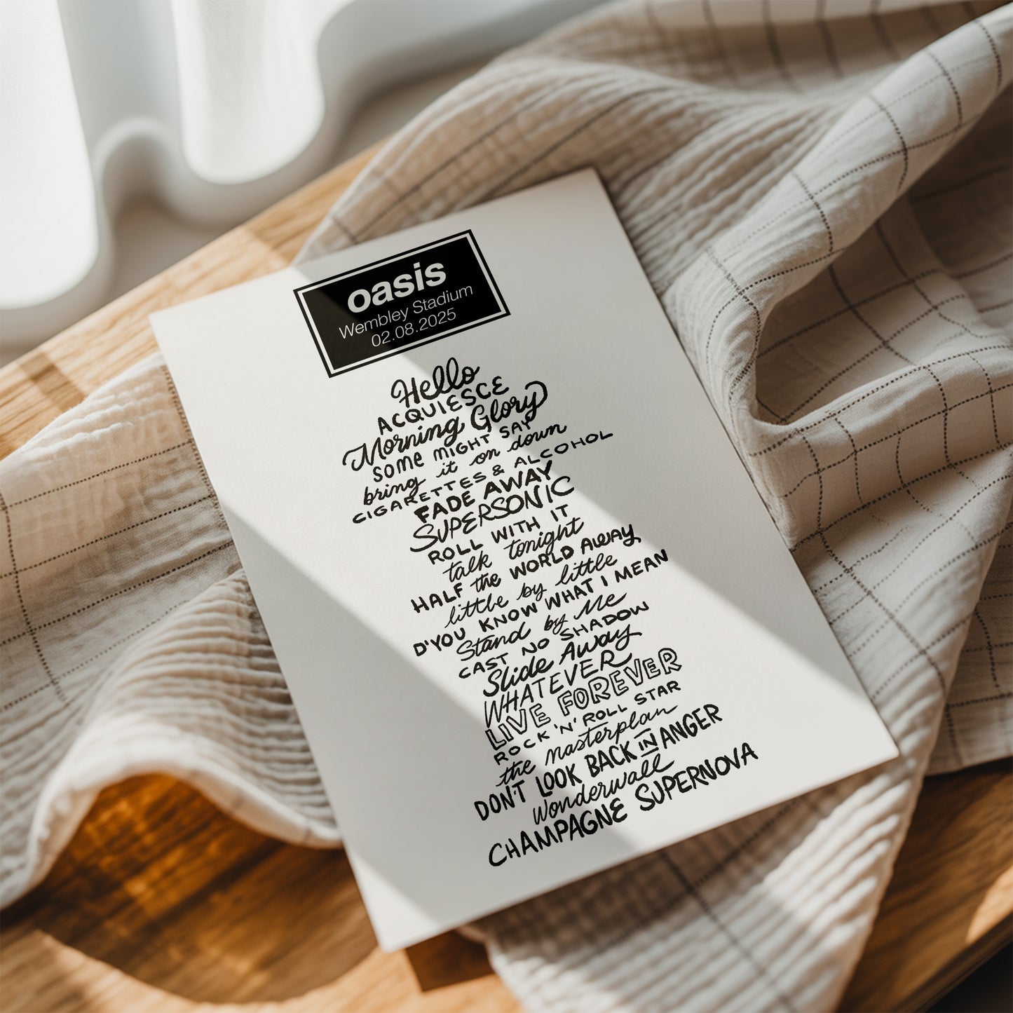 Oasis 2025 - Setlist (all Dates)