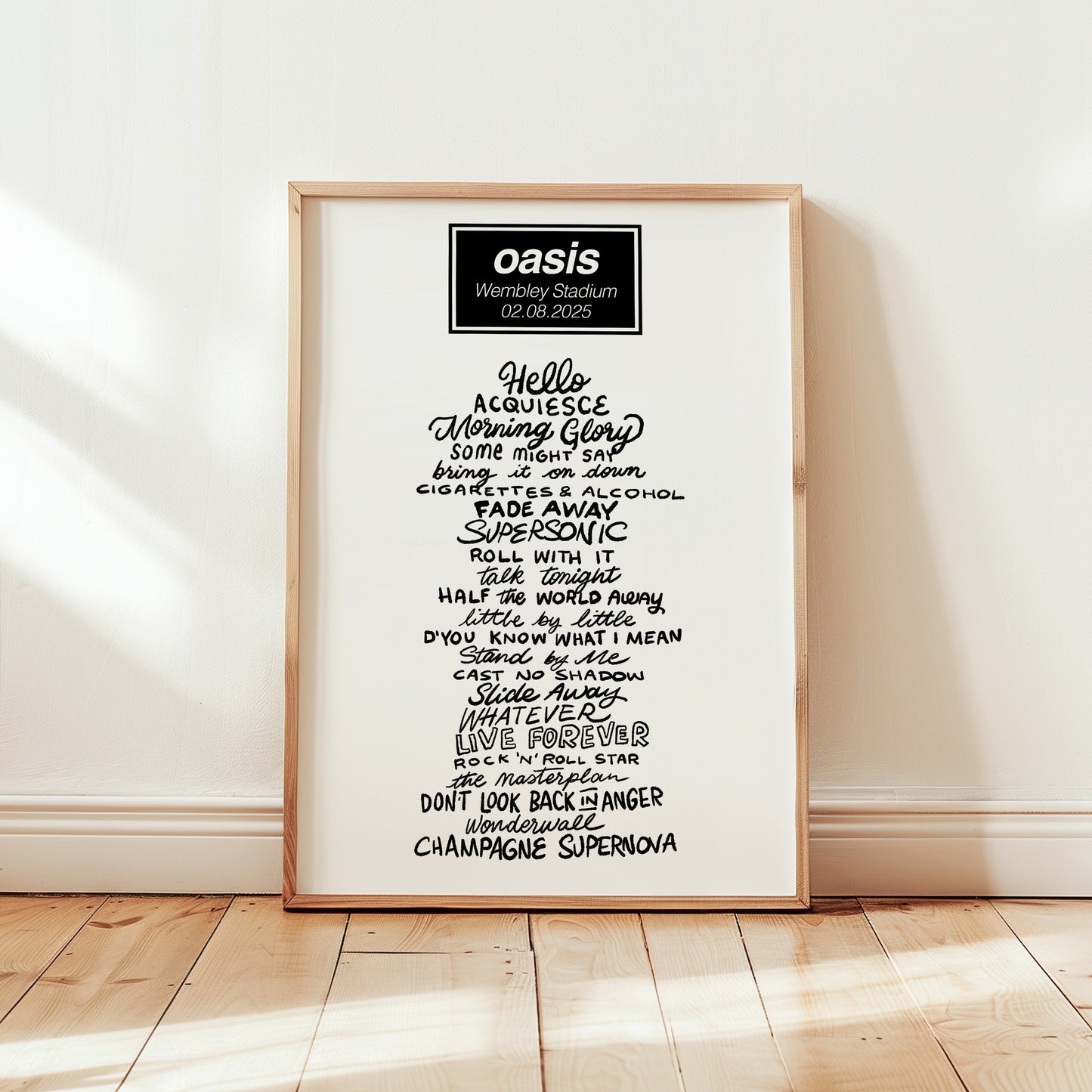 Oasis 2025 - Setlist (all Dates)