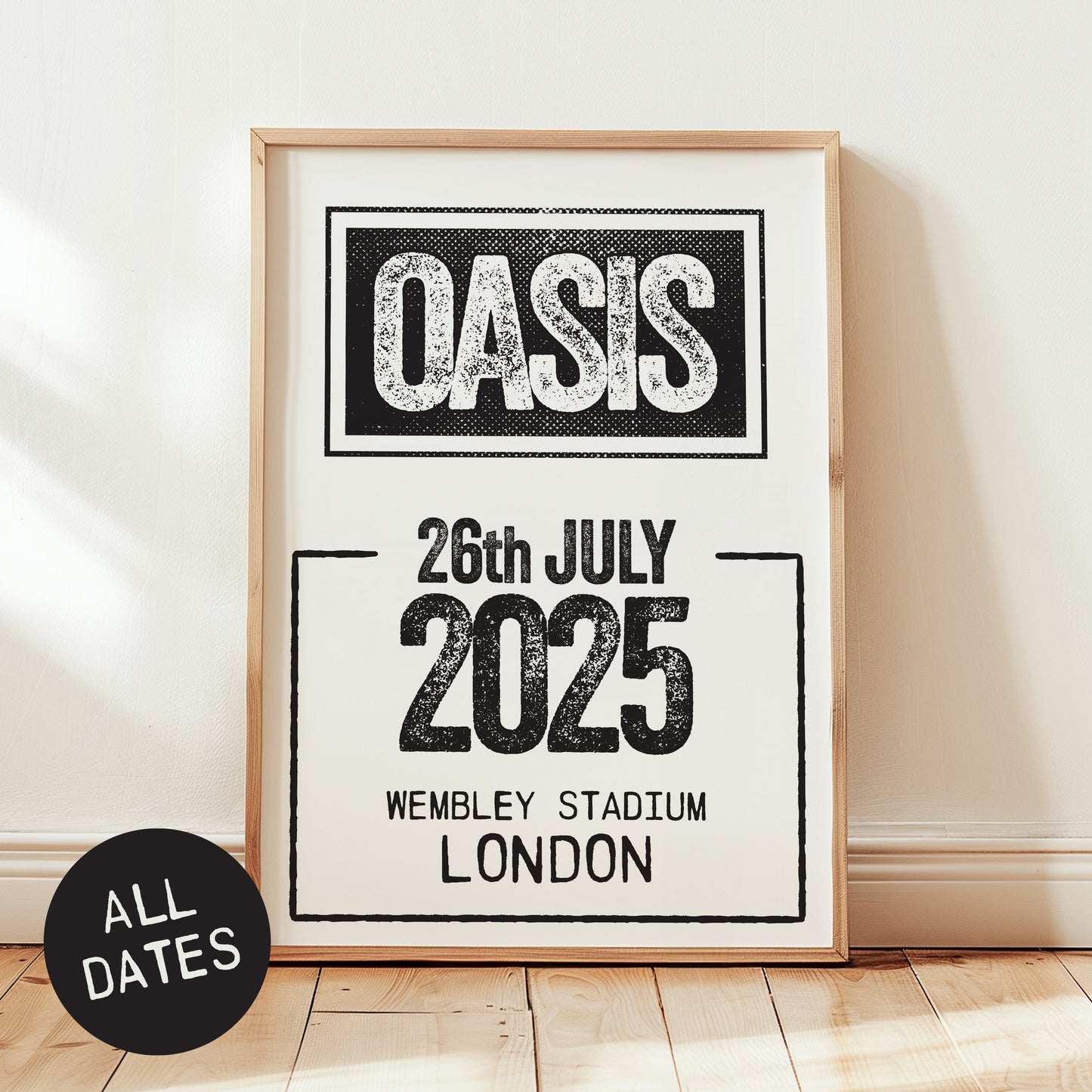 Oasis 2025 - Tour Date Poster