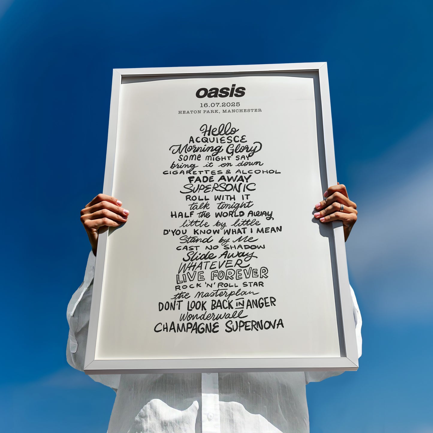 Oasis 2025 - Hand Drawn Set List (all dates)
